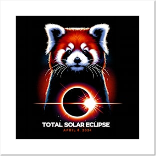 Sunlit Red Panda Eclipse: Fashionable Tee for Red Panda Lovers Posters and Art